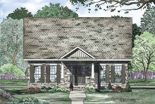 Home Plan Front Elevation of this 3-Bedroom,1734 Sq Ft Plan -153-1083