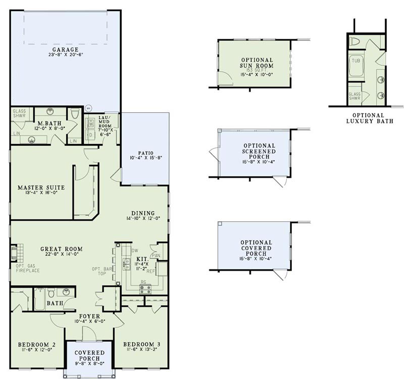 Floor Plan First Story of Country Plan #153-1083