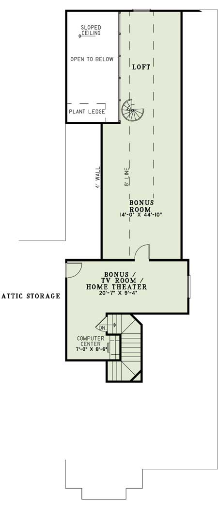 Floor Plan Second Story of Country Plan #153-1090