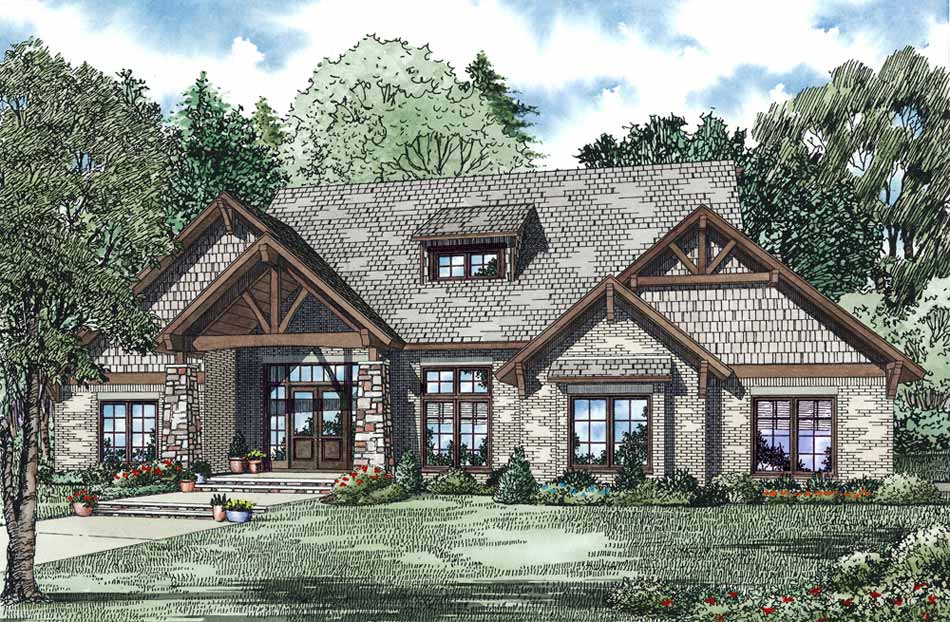 Front View of this 4-Bedroom, 3580 Sq Ft Plan - 153-1090