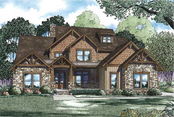 Front elevation of Country home (ThePlanCollection: House Plan #153-1092)