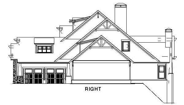 Home Plan Right Elevation of this 4-Bedroom,3783 Sq Ft Plan -153-1092