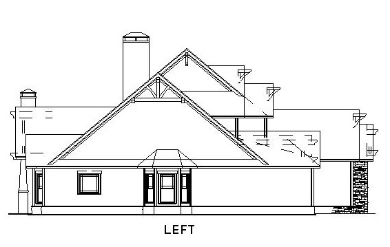 Home Plan Left Elevation of this 4-Bedroom,3783 Sq Ft Plan -153-1092