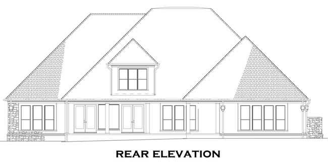 Home Plan Rear Elevation of this 4-Bedroom,3766 Sq Ft Plan -153-1095