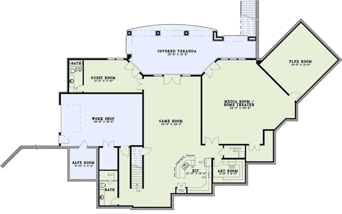 Basement of European Plan #153-1096