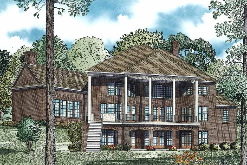 Front View of this 6-Bedroom, 9536 Sq Ft Plan - 153-1096