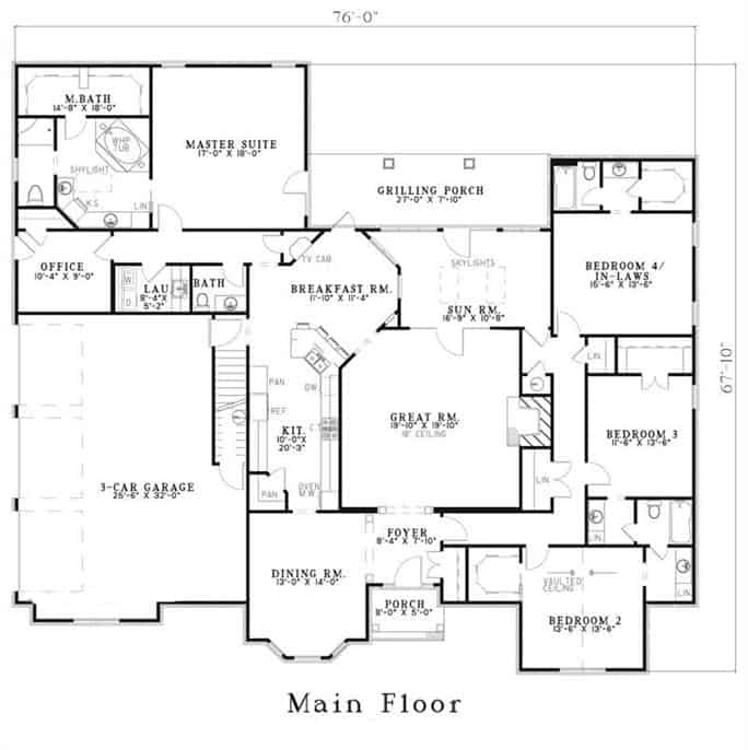 Floor Plan First Story of Plan #153-1102