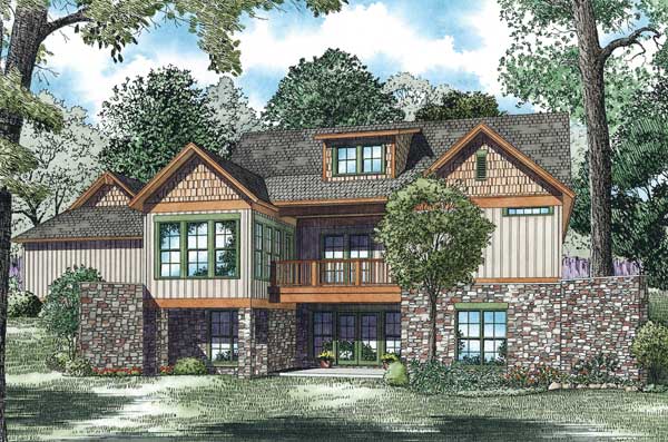 Home Plan Rear Elevation of this 4-Bedroom,3399 Sq Ft Plan -153-1106