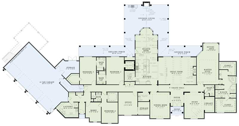 Floor Plan First Story of European Plan #153-1107