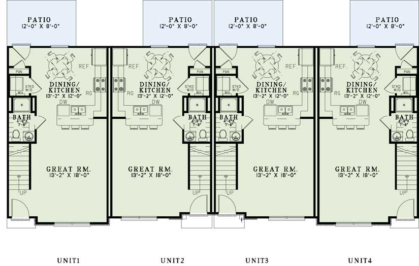 Floor Plan First Story of Multi-Unit Plan #153-1108