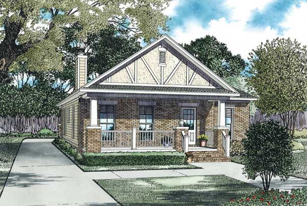 This is the front elevation for these Bungalow Home Plans.