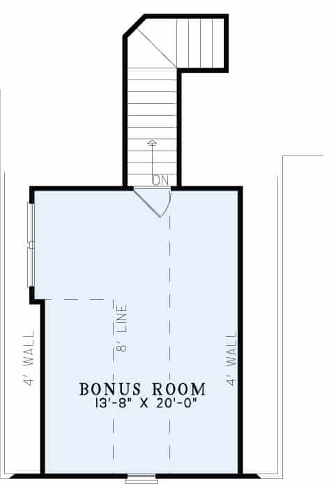 Floor Plan Bonus Room of European Plan #153-1116