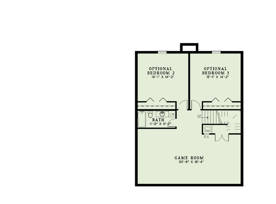 Floor Plan Basement of Country Plan #153-1119