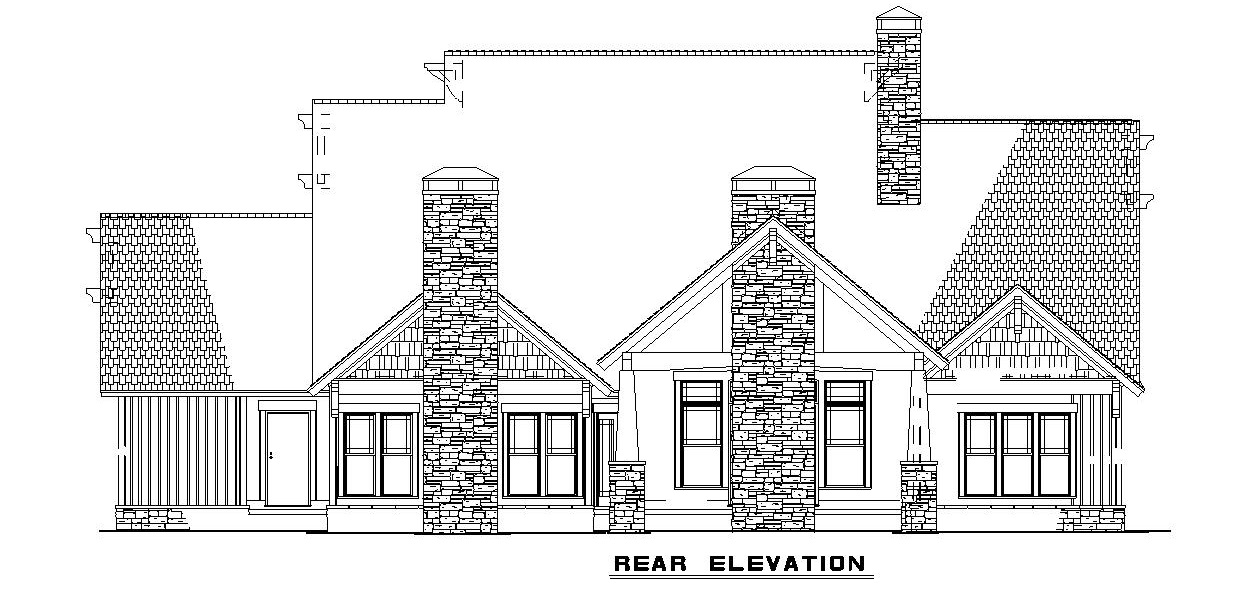 Home Plan Rear Elevation of this 4-Bedroom,3843 Sq Ft Plan -153-1126