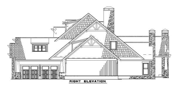 Home Plan Right Elevation of this 4-Bedroom,3843 Sq Ft Plan -153-1126