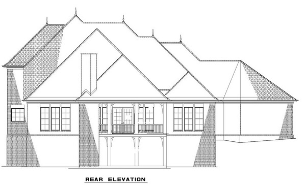 Home Plan Rear Elevation of this 5-Bedroom,3601 Sq Ft Plan -153-1127