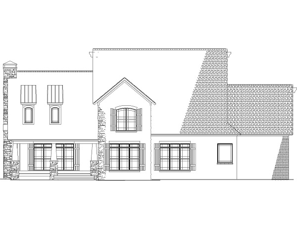 Home Plan Rear Elevation of this 4-Bedroom,3430 Sq Ft Plan -153-1134