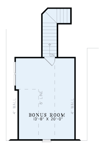 Floor Plan Bonus Room of Southern Plan #153-1142