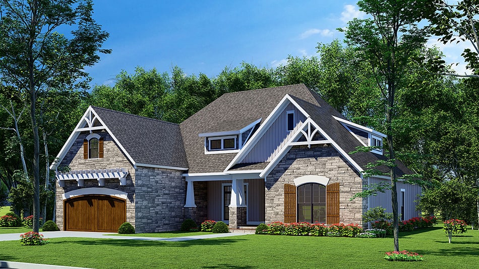 Front View of this 4-Bedroom, 2083 Sq Ft Plan - 153-1142