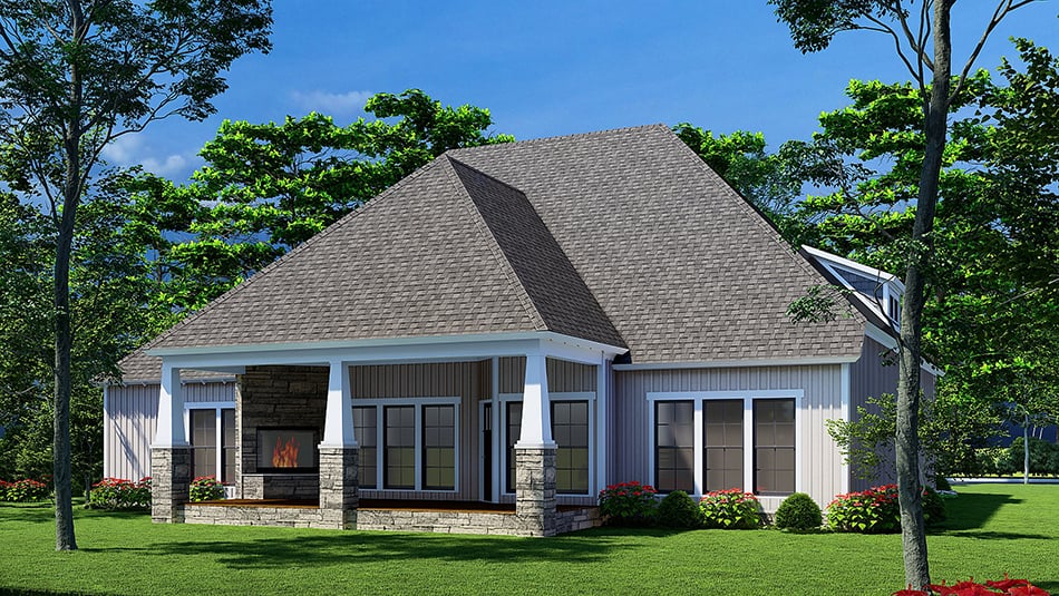 Rear View of this 4-Bedroom, 2083 Sq Ft Plan - 153-1142