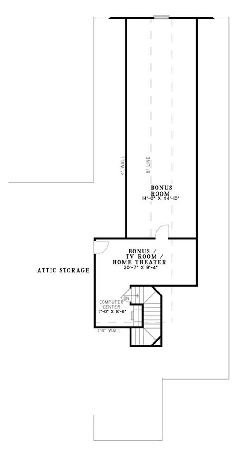Floor Plan Second Story of Country Plan #153-1144