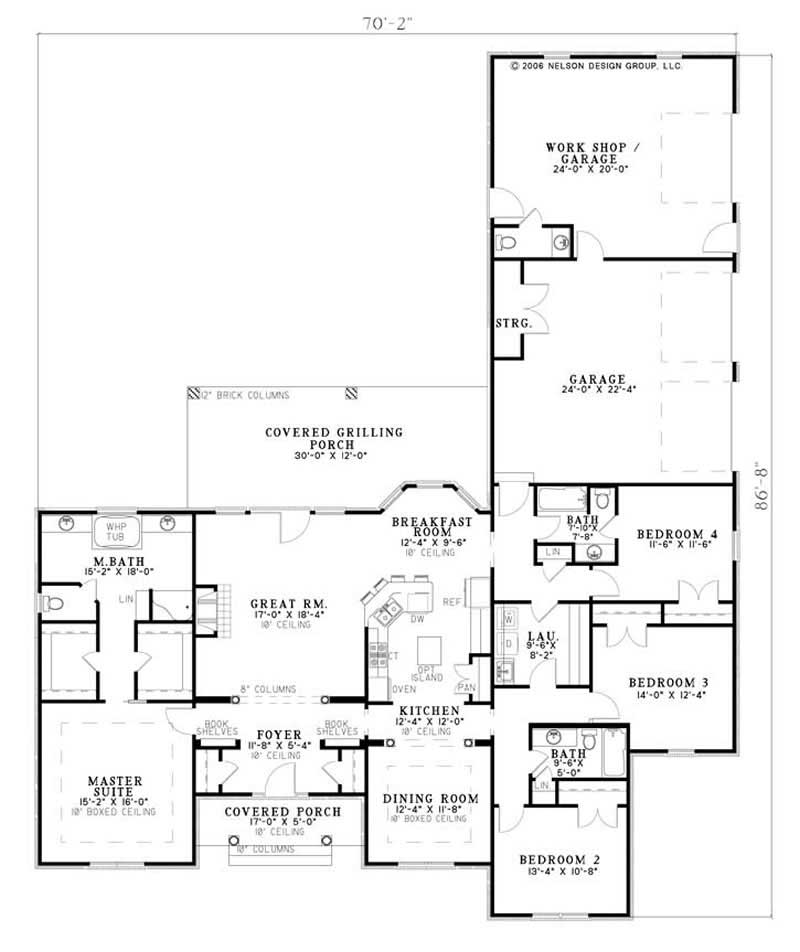 Floor Plan First Story of Country Plan #153-1145
