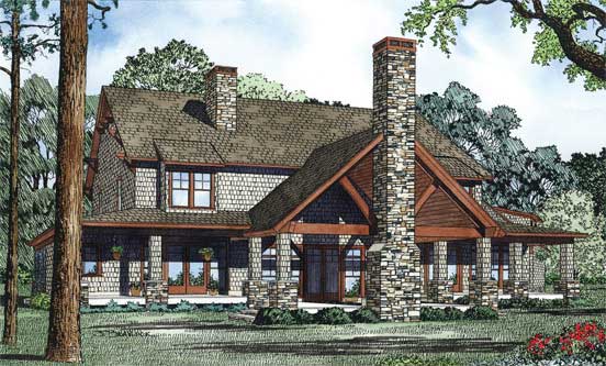 Home Plan Rear Elevation of this 6-Bedroom,4623 Sq Ft Plan -153-1146