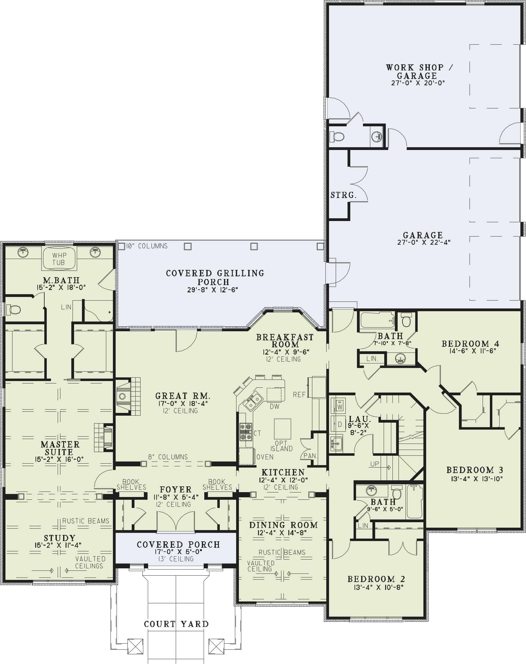 Main Level of Tuscan Plan #153-1153