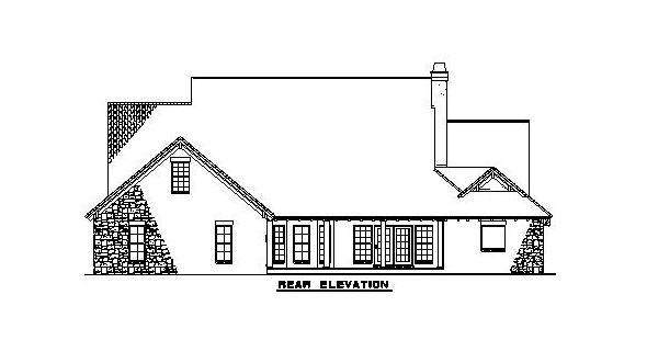 Home Plan Rear Elevation of this 4-Bedroom,2788 Sq Ft Plan -153-1153