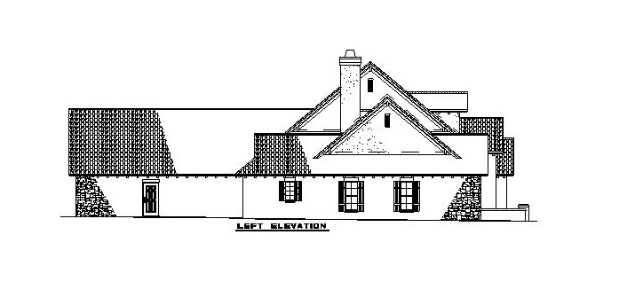 Home Plan Left Elevation of this 4-Bedroom,2788 Sq Ft Plan -153-1153