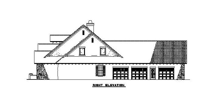 Home Plan Right Elevation of this 4-Bedroom,2788 Sq Ft Plan -153-1153