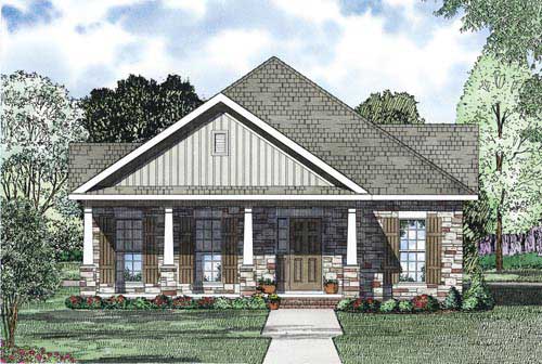 Home Plan Front Elevation of this 2-Bedroom,1593 Sq Ft Plan -153-1157