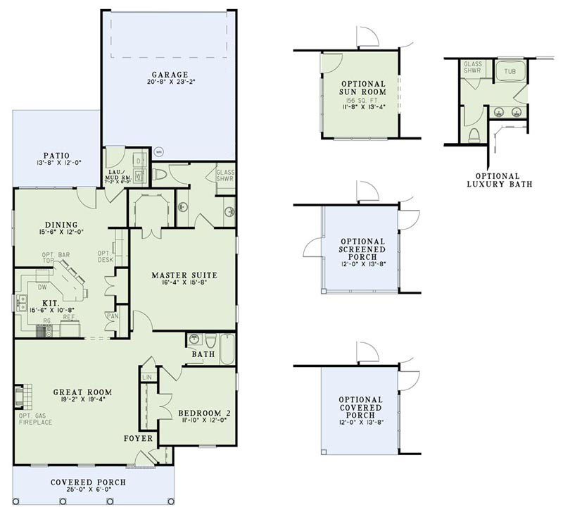 Floor Plan First Story of Country Plan #153-1157