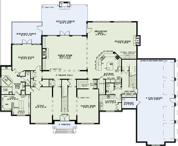 Floor Plan First Story of Country Plan #153-1159