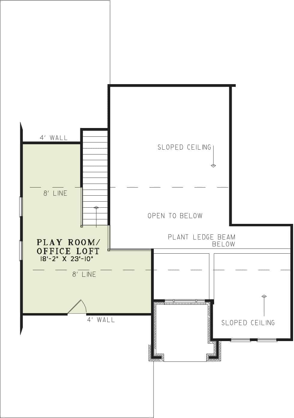 Floor Plan Upper Level of Country Plan #153-1160