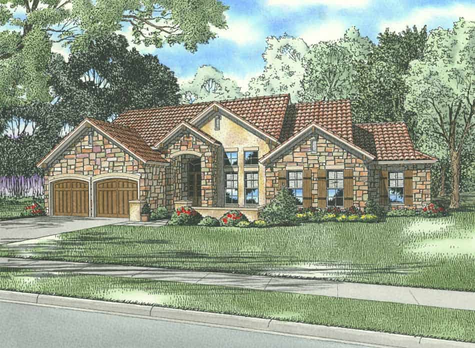 Front elevation of Country home (ThePlanCollection: House Plan #153-1160)