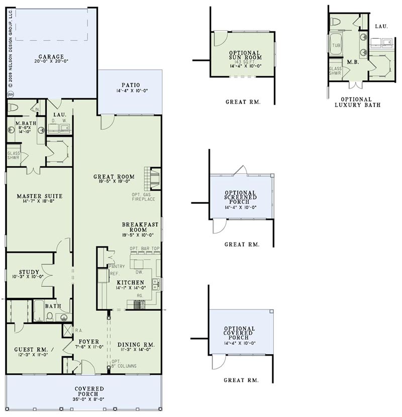 Floor Plan First Story of Country Plan #153-1161