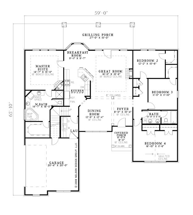 Floor Plan First Story of Cape Cod Plan #153-1165