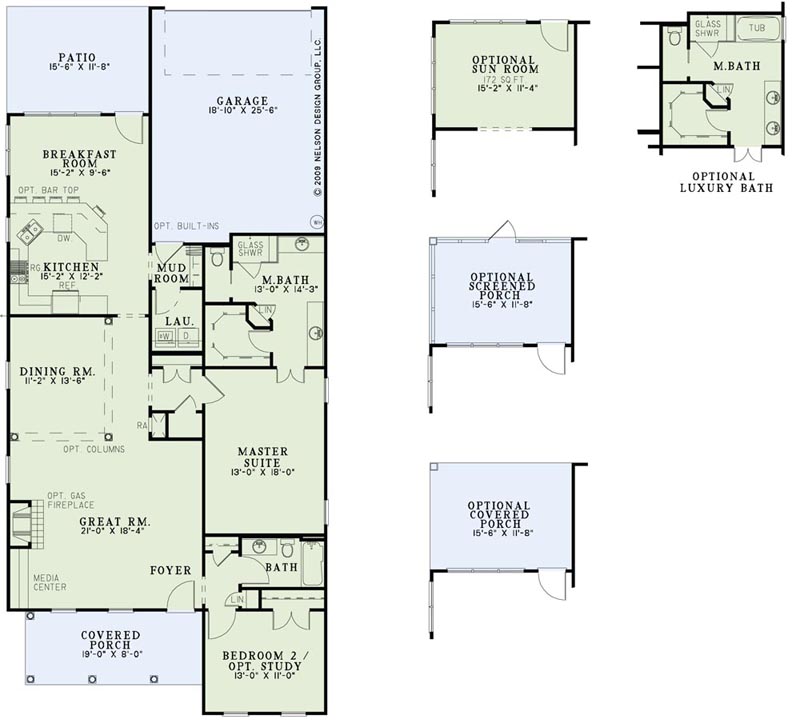 Floor Plan First Story of Country Plan #153-1167