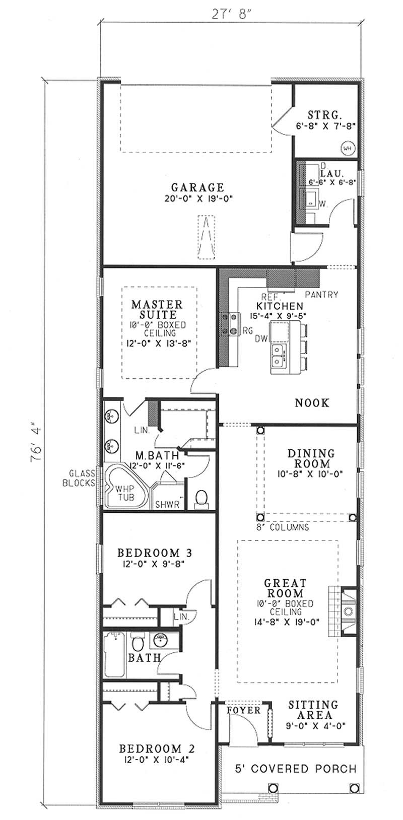 Floor Plan First Story of Country Plan #153-1170