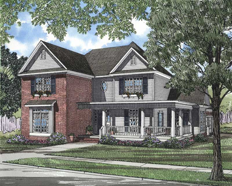 Front elevation of Southern home (ThePlanCollection: House Plan #153-1178)