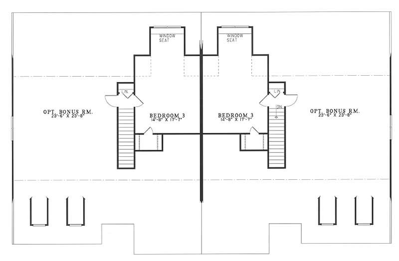 Floor Plan Upper Level of Multi-Unit Plan #153-1182