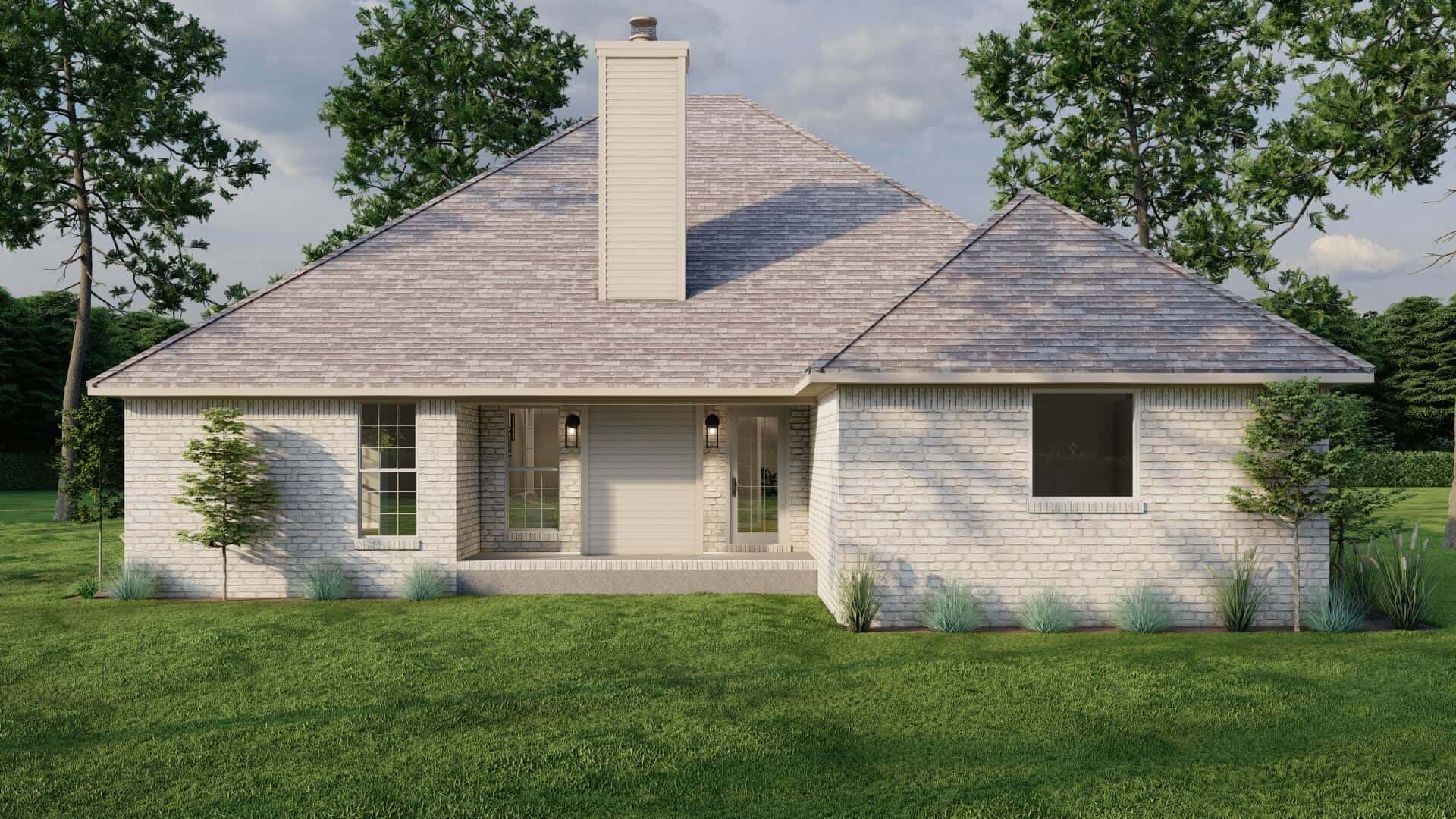 Rear View of this 4-Bedroom,1832 Sq Ft Plan -153-1191