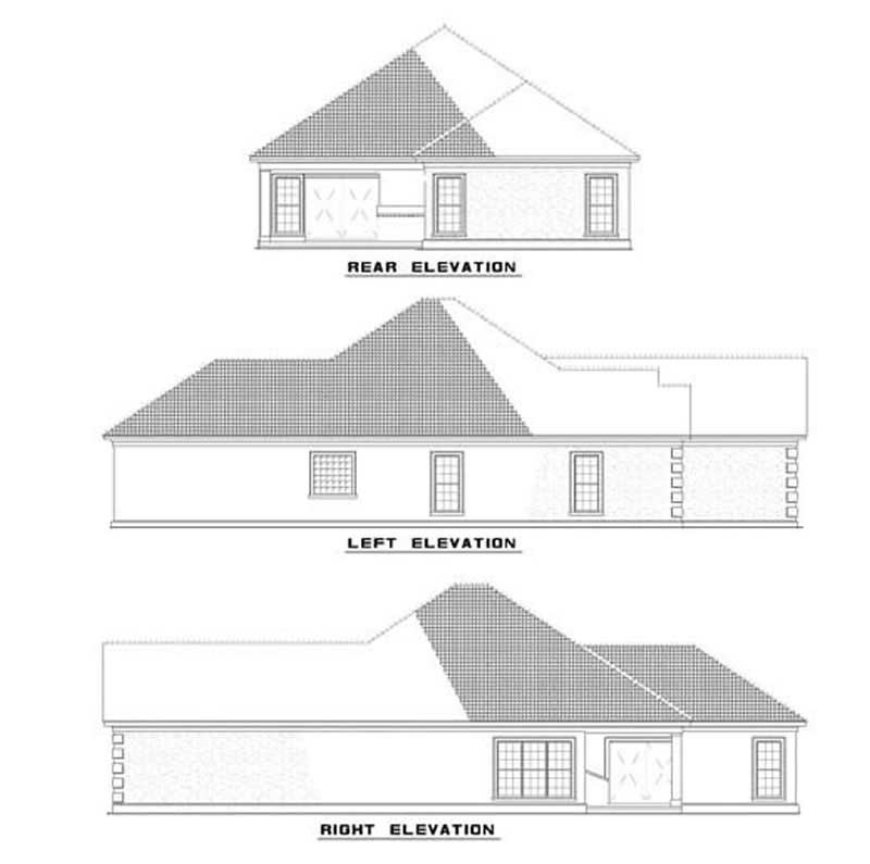Home Plan Exterior Elevations of this 3-Bedroom,1818 Sq Ft Plan -153-1194