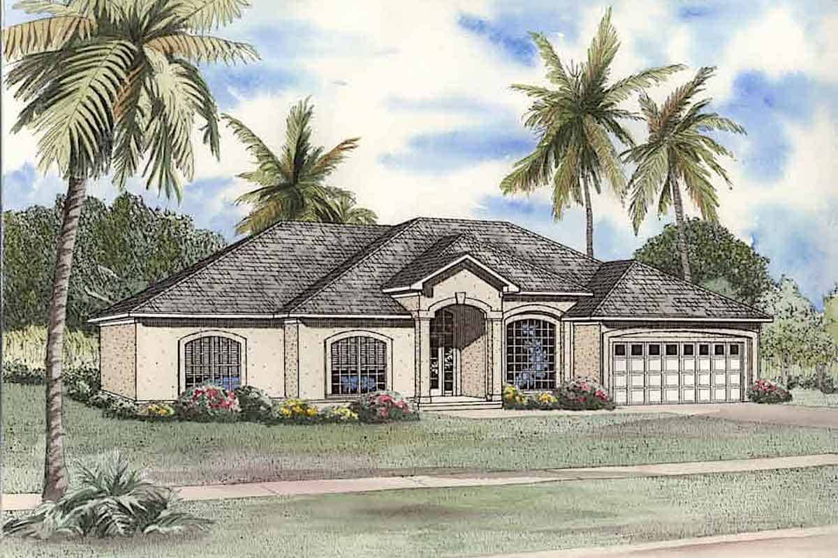 Mediterranean home (ThePlanCollection: Plan #153-1198)