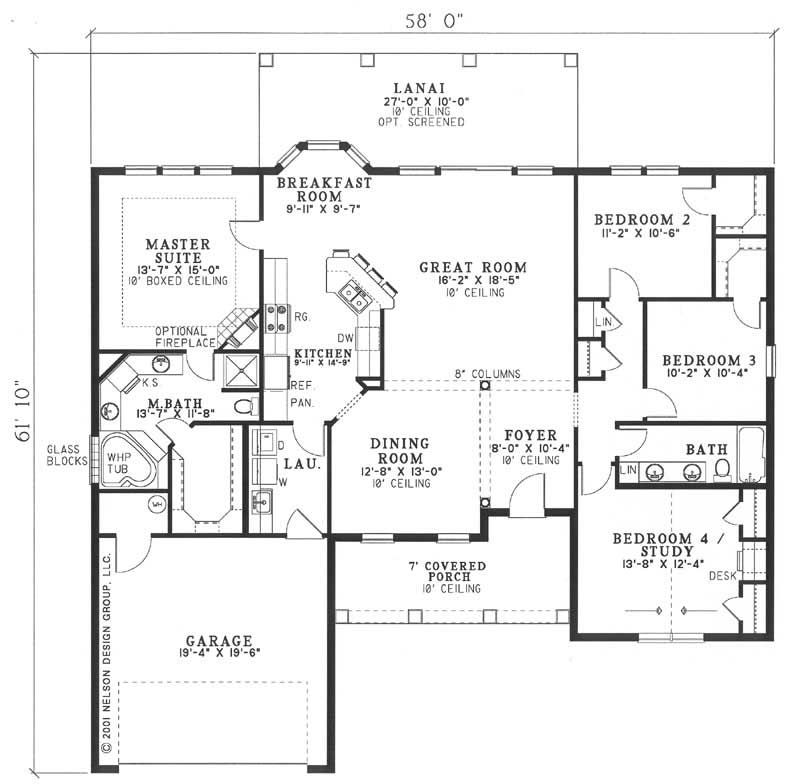 Floor Plan First Story of Mediterranean Plan #153-1201