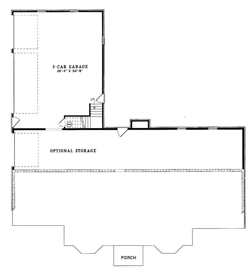 Floor Plan Basement of European Plan #153-1202