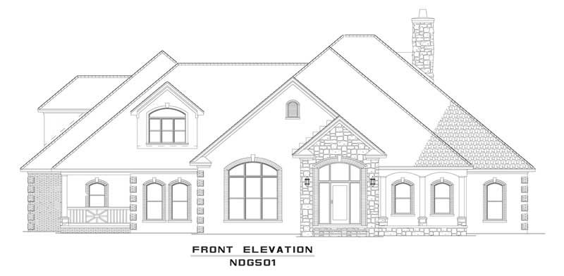 Home Plan Front Elevation of this 4-Bedroom,3969 Sq Ft Plan -153-1205