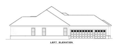 Home Plan Left Elevation of this 4-Bedroom,3021 Sq Ft Plan -153-1209