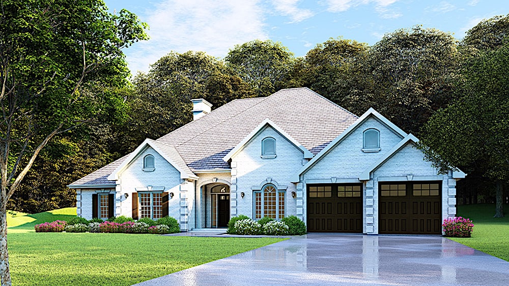 Home Plan Front Elevation of this 4-Bedroom,2525 Sq Ft Plan -153-1210